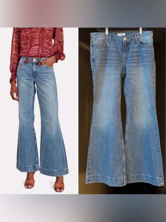 Re/Done Denim - New Re/Done 70s Low Rise Bell Bottom Jeans in Lake Blue, Size 30.